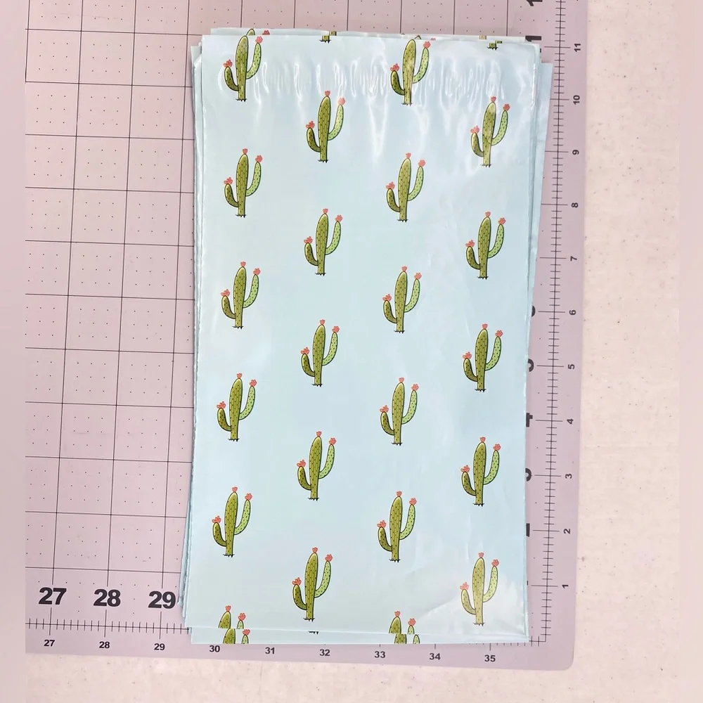 Cactus Poly Mailers 24 large + 12 small Shipping Mail Shop Cute Happy Packaging
